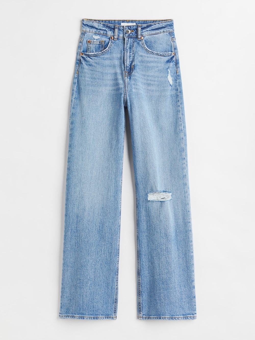 H&M Denim Flare Jeans with Distressed Details